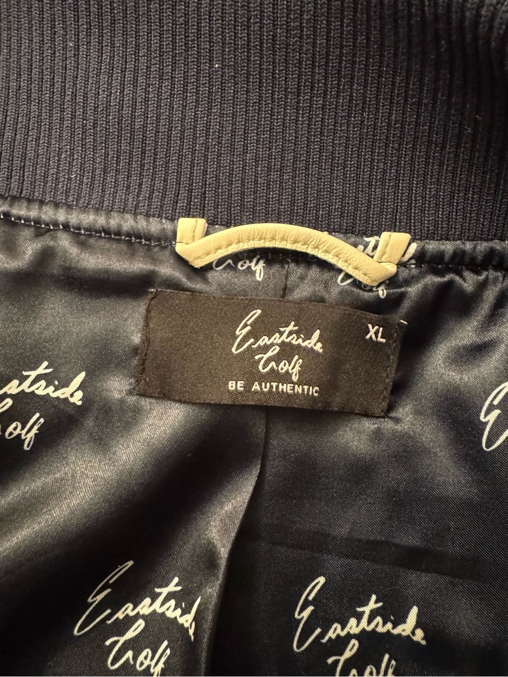 Eastside Golf Be Authentic Varsity Wool Leather Sleeves Blue Jacket Men’s Xl Euc — image 3 of 8